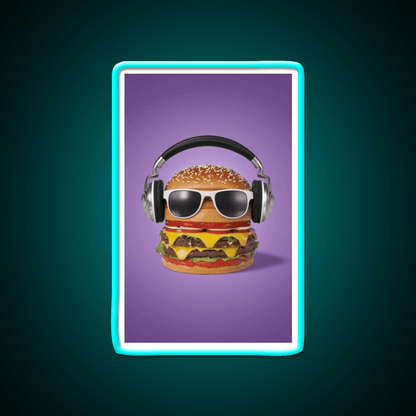 Burger Headphones Fast Food Led Neon Sign For Burger Place Rgb Color - Shineneon