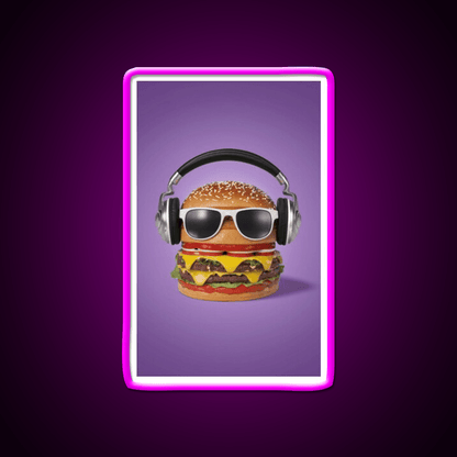 Burger Headphones Fast Food Led Neon Sign For Burger Place Rgb Color - Shineneon