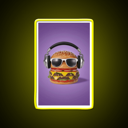 Burger Headphones Fast Food Led Neon Sign For Burger Place Rgb Color - Shineneon