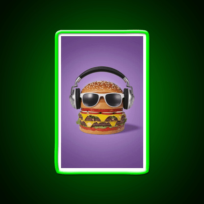Burger Headphones Fast Food Led Neon Sign For Burger Place Rgb Color - Shineneon