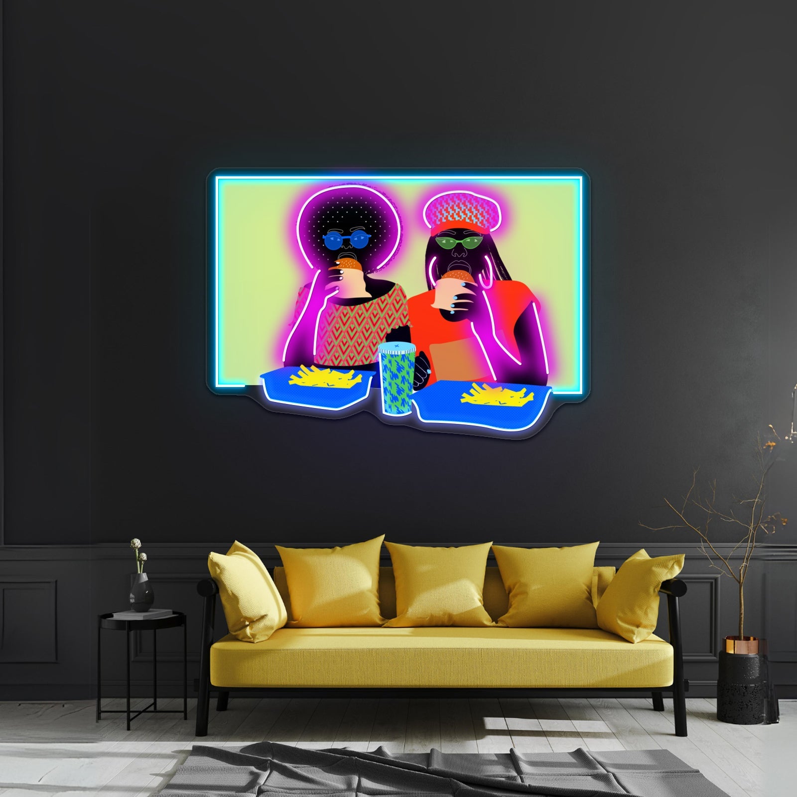Burger Ladies Artwork Business Neon Sign - Shineneon
