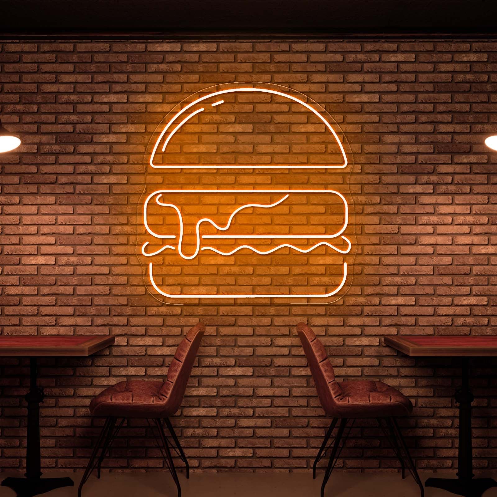 Burger Large Neon Signs For Restaurant Wall Art - Shineneon