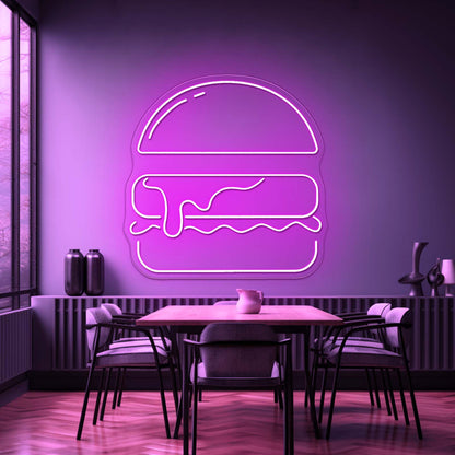 Burger Large Neon Signs For Restaurant Wall Art