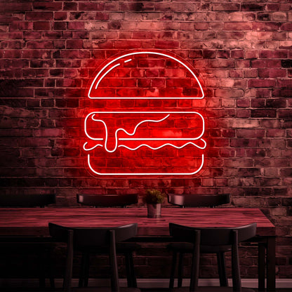 Burger Large Neon Signs For Restaurant Wall Art