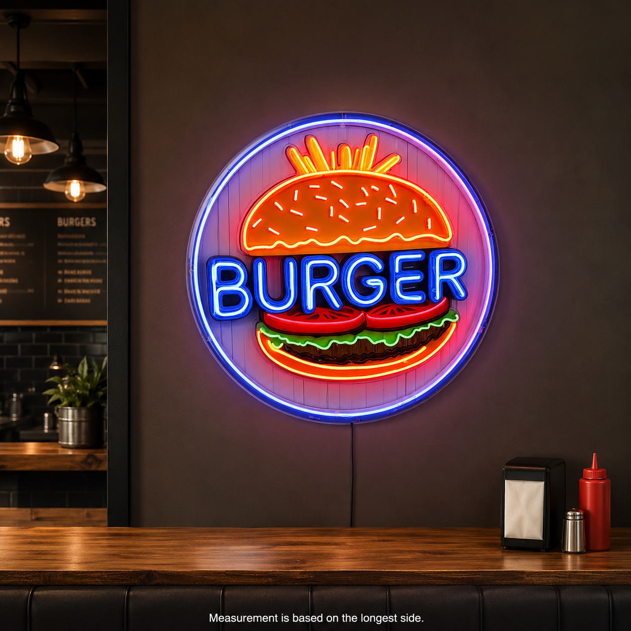 Burger LED Neon Sign - 04 Size Image