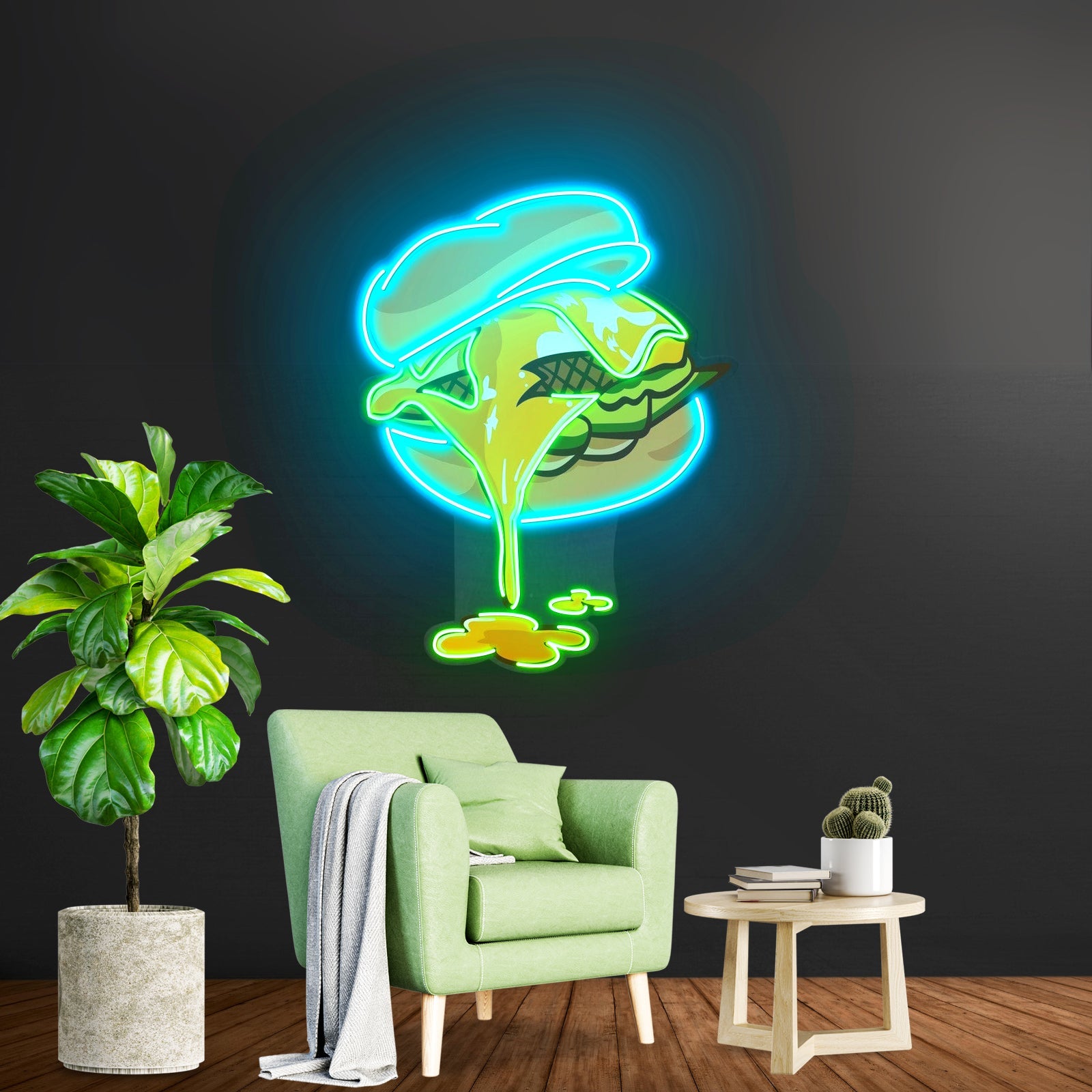 Burger Led Neon Sign Acrylic Artwork For Sale - Shineneon