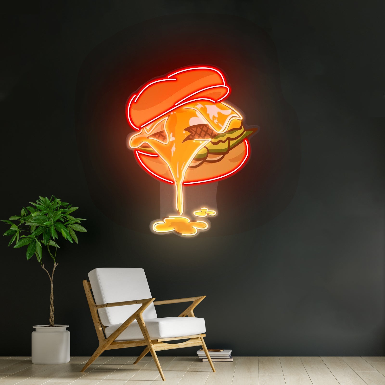 Burger Led Neon Sign Acrylic Artwork For Sale - Shineneon