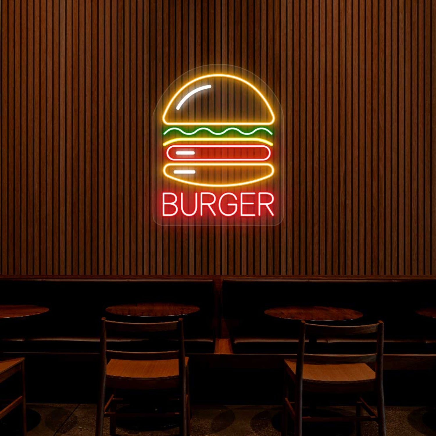 Burger Led Neon Sign Multicolor | Shineneon