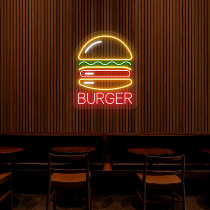 Burger Led Neon Sign Multicolor | Shineneon