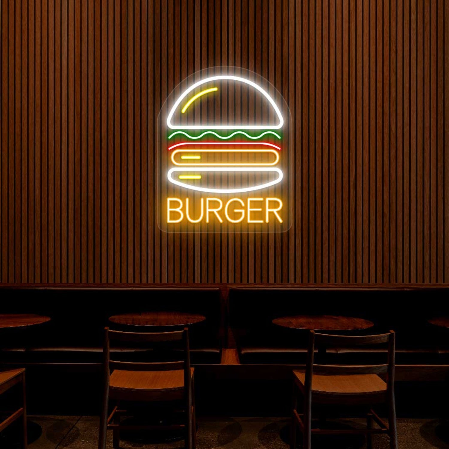 Burger Led Neon Sign Multicolor | Shineneon