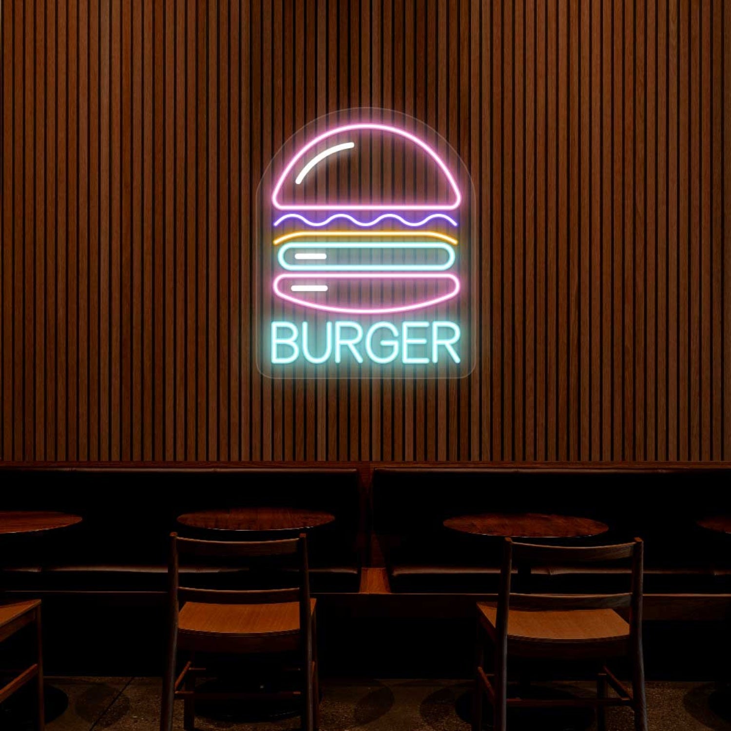 Burger Led Neon Sign Multicolor | Shineneon