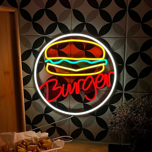 Burger Led Sign Business Neon Signs Wall Art