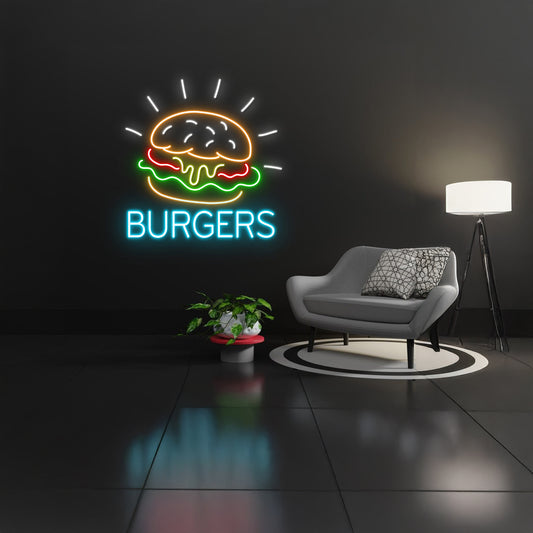 Burger Led Sign Hamburger Neon Sign