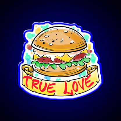 Burger Love Fast Food Led Neon Sign For Burger Place Rgb Color - Shineneon