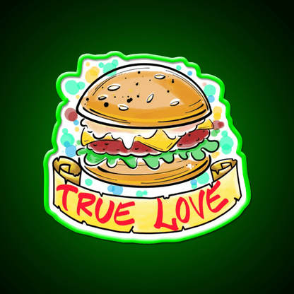 Burger Love Fast Food Led Neon Sign For Burger Place Rgb Color - Shineneon