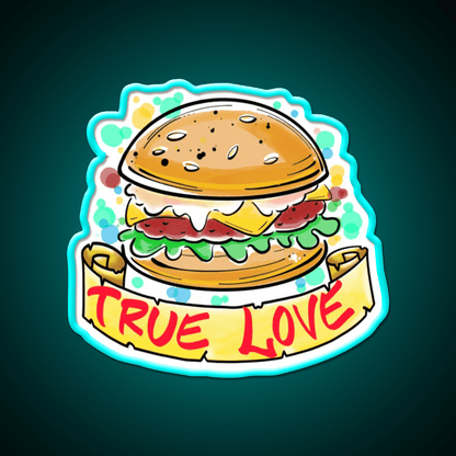 Burger Love Fast Food Led Neon Sign For Burger Place Rgb Color - Shineneon