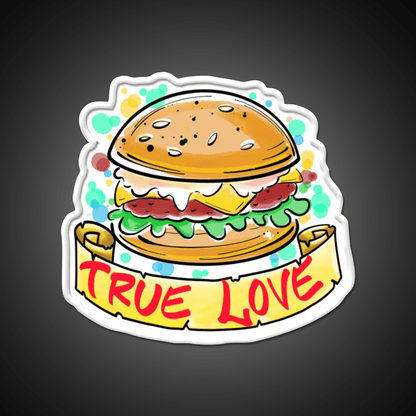 Burger Love Fast Food Led Neon Sign For Burger Place Rgb Color - Shineneon