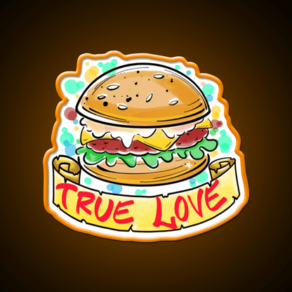 Burger Love Fast Food Led Neon Sign For Burger Place Rgb Color - Shineneon