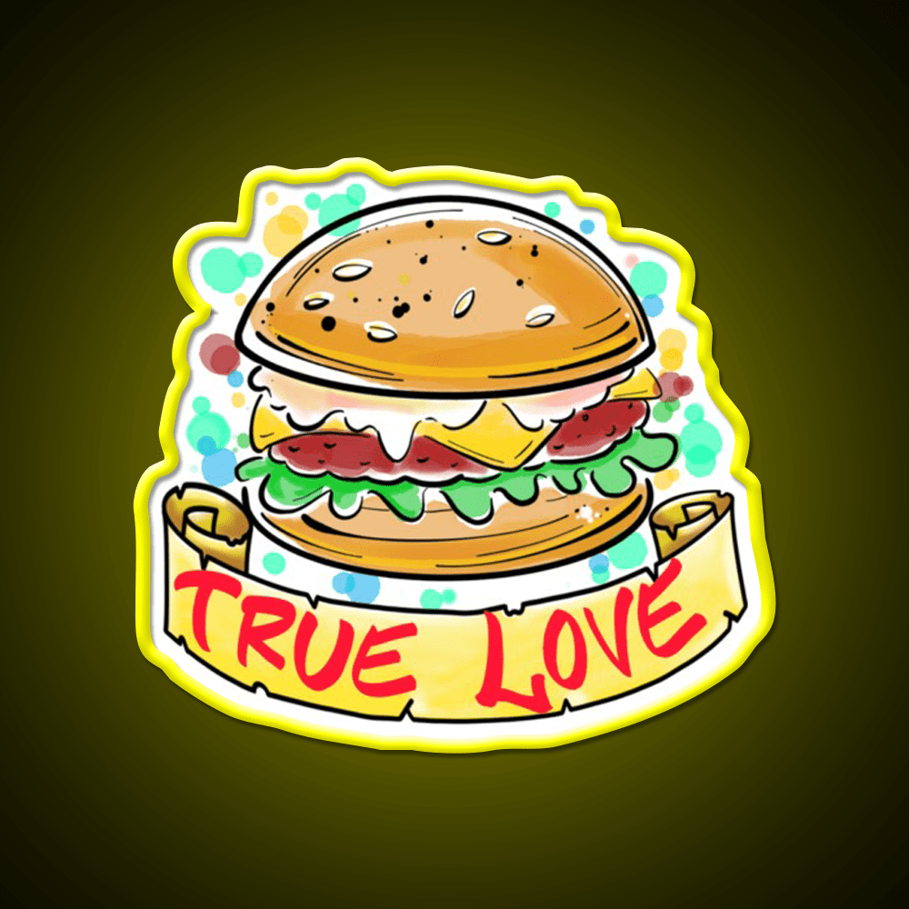 Burger Love Fast Food Led Neon Sign For Burger Place Rgb Color - Shineneon