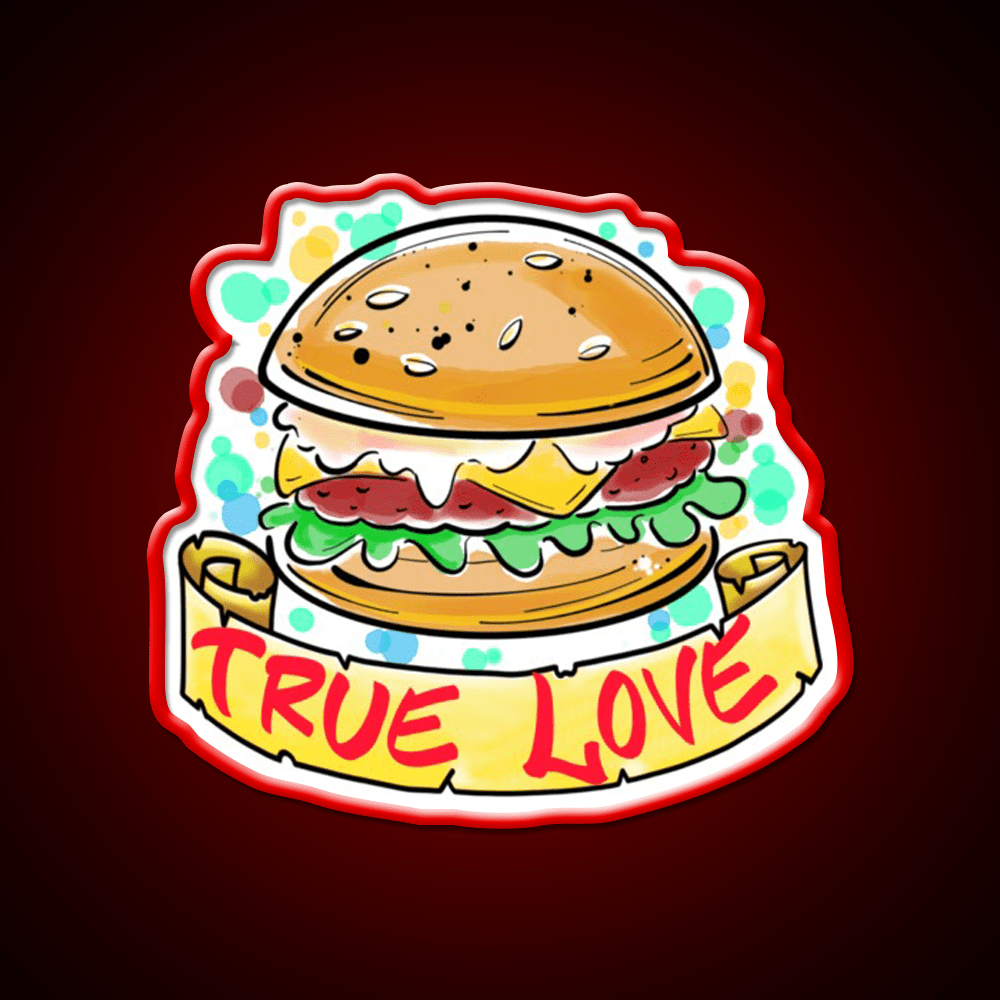 Burger Love Fast Food Led Neon Sign For Burger Place Rgb Color - Shineneon