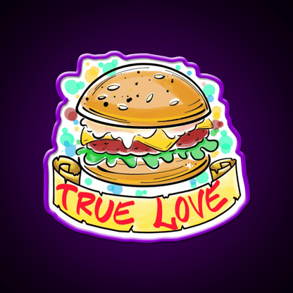 Burger Love Fast Food Led Neon Sign For Burger Place Rgb Color - Shineneon