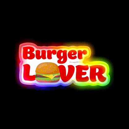 Burger Lover Fast Food Led Neon Sign For Burger Place Rgb Color - LED neon sign close-up detail