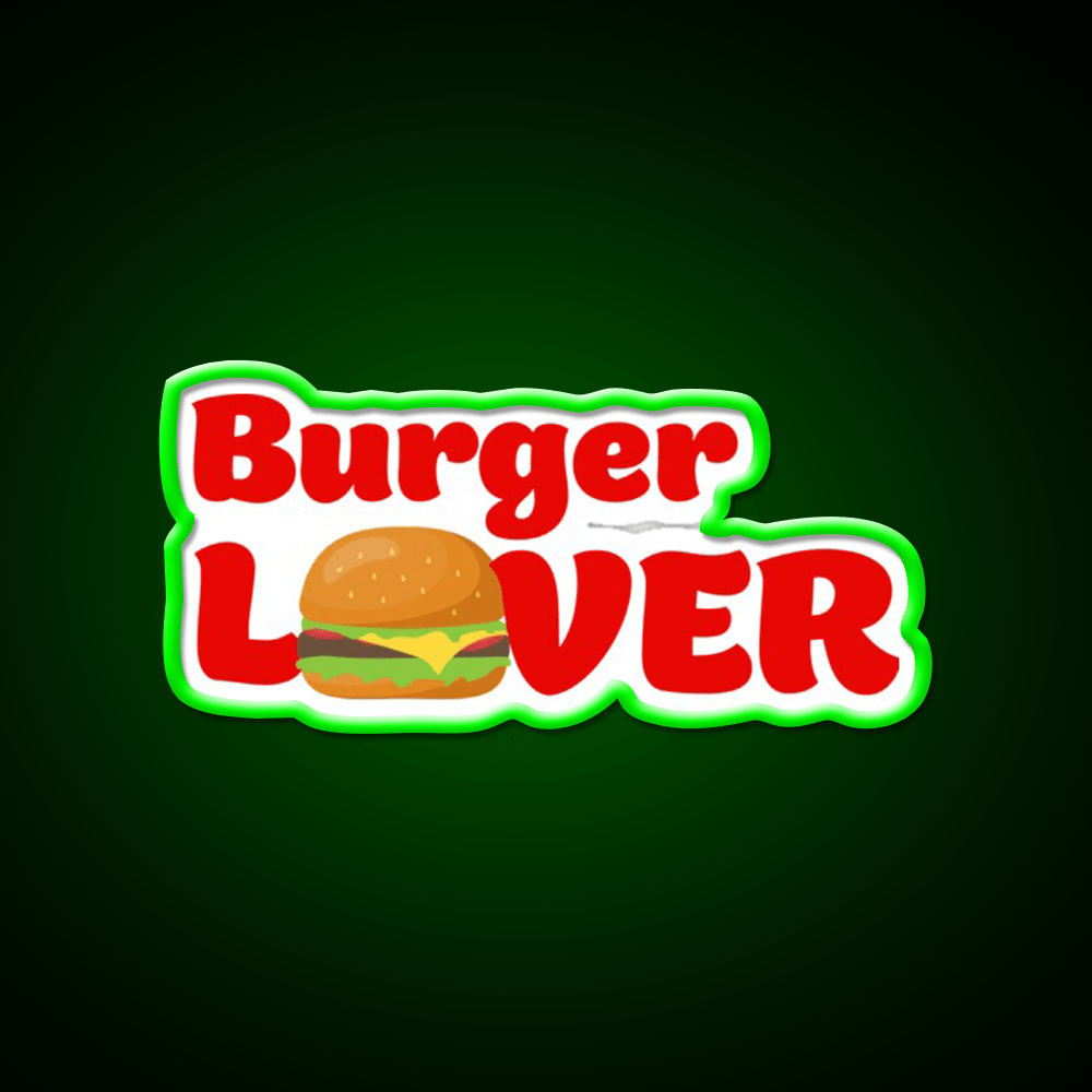 Burger Lover Fast Food Led Neon Sign For Burger Place Rgb Color - Shineneon