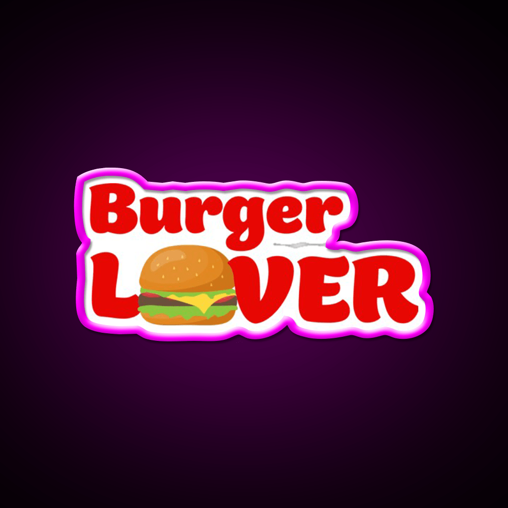 Burger Lover Fast Food Led Neon Sign For Burger Place Rgb Color - Shineneon