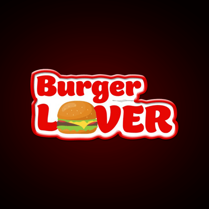 Burger Lover Fast Food Led Neon Sign For Burger Place Rgb Color - Shineneon