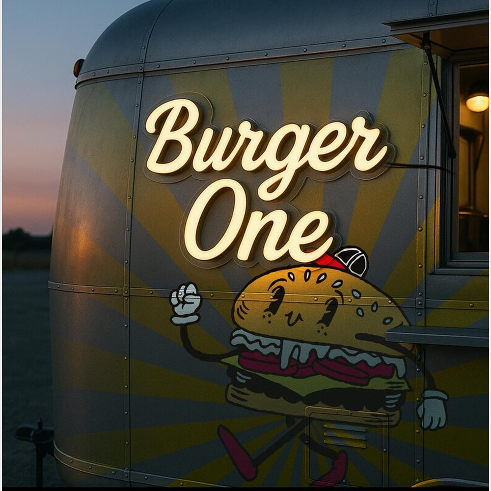 Burger One 3D Frontlit Channel Letters Led Light Sign