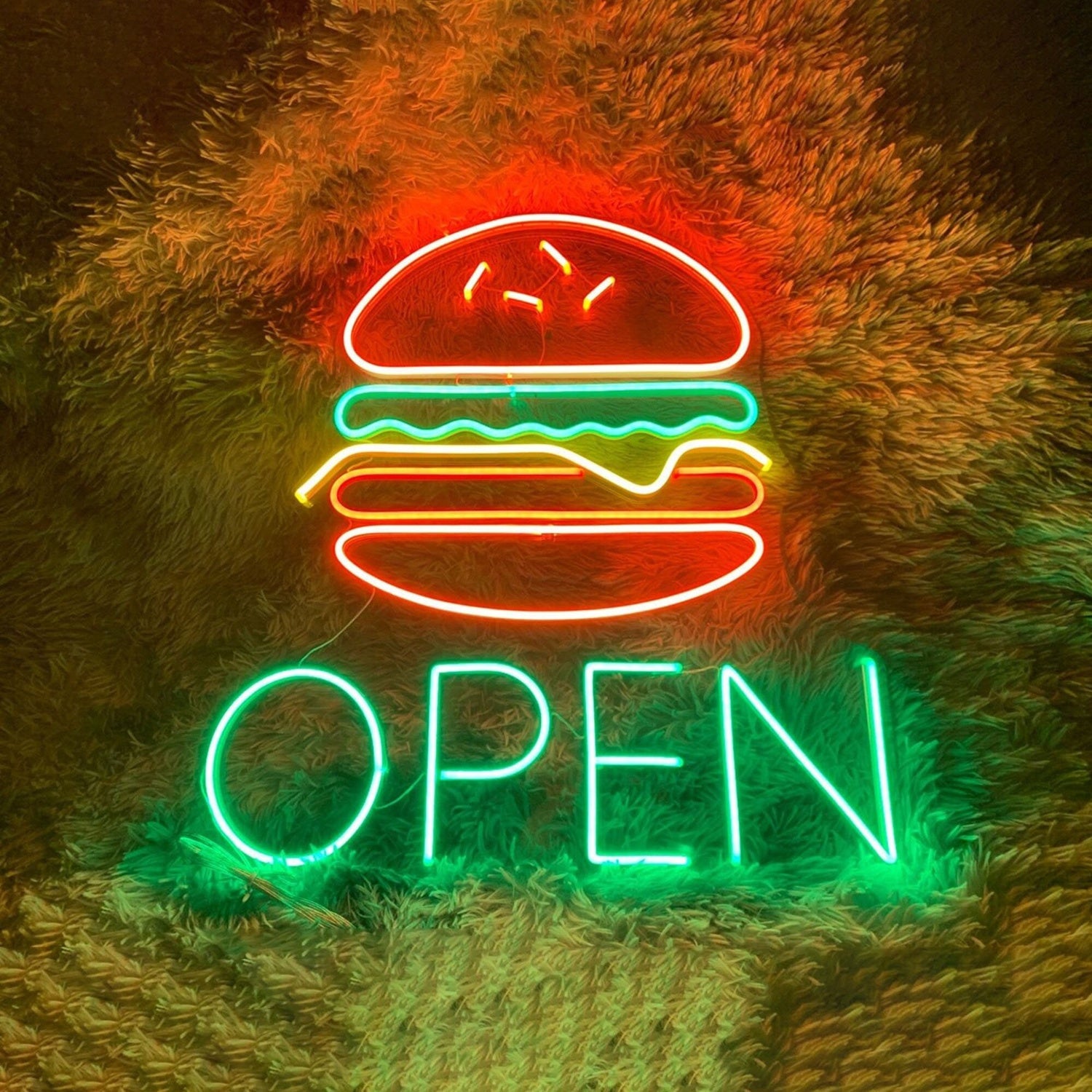 Burger Open Neon Sign Business Decorations | Shineneon