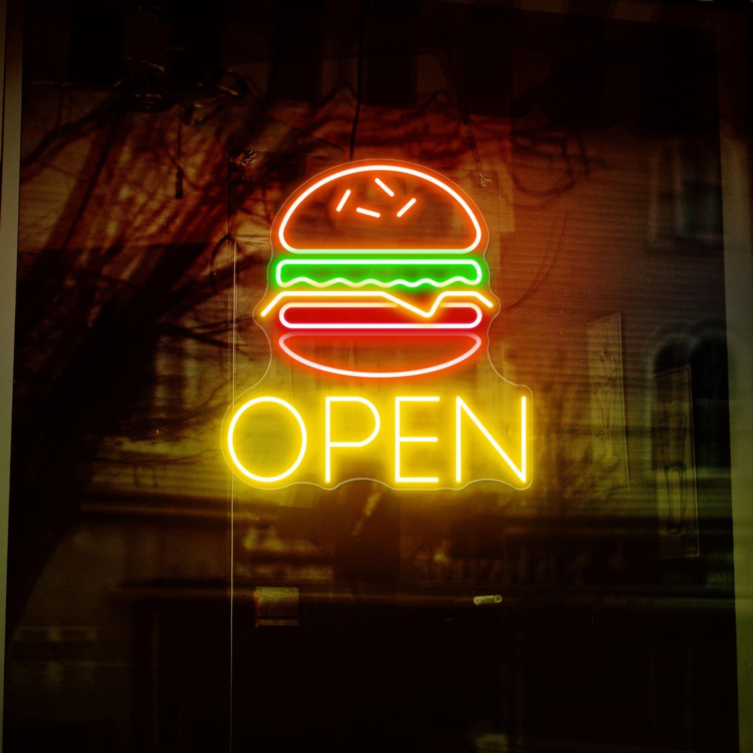 Burger Open Neon Sign Business Decorations | Shineneon