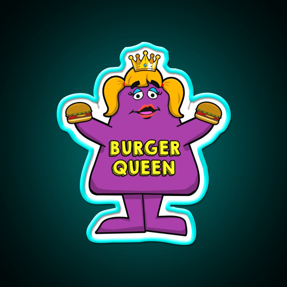 Burger Queen Fast Food Led Neon Sign For Burger Place Rgb Color - Shineneon