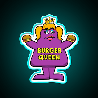Burger Queen Fast Food Led Neon Sign For Burger Place Rgb Color - Shineneon
