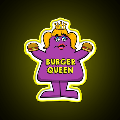 Burger Queen Fast Food Led Neon Sign For Burger Place Rgb Color - Shineneon