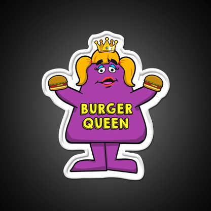 Burger Queen Fast Food Led Neon Sign For Burger Place Rgb Color - Shineneon