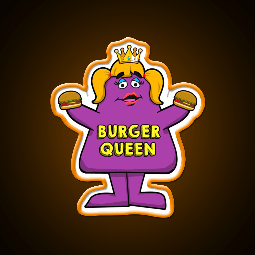 Burger Queen Fast Food Led Neon Sign For Burger Place Rgb Color - Shineneon
