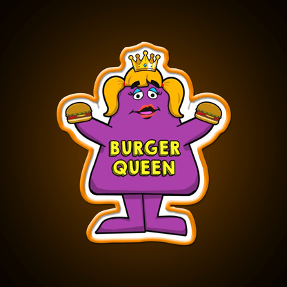 Burger Queen Fast Food Led Neon Sign For Burger Place Rgb Color - Shineneon