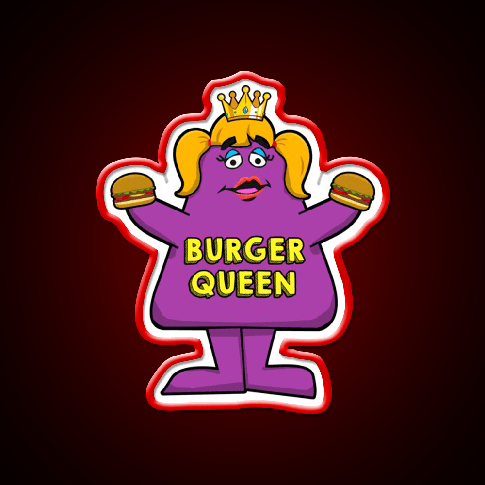 Burger Queen Fast Food Led Neon Sign For Burger Place Rgb Color - Shineneon