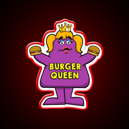 Burger Queen Fast Food Led Neon Sign For Burger Place Rgb Color - Shineneon