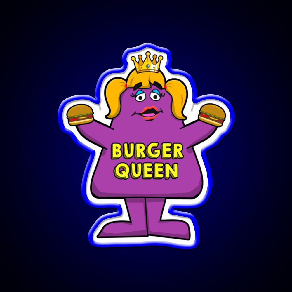 Burger Queen Fast Food Led Neon Sign For Burger Place Rgb Color - Shineneon