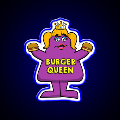 Burger Queen Fast Food Led Neon Sign For Burger Place Rgb Color - Shineneon
