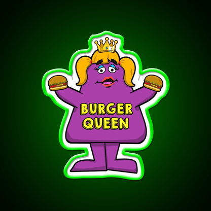 Burger Queen Fast Food Led Neon Sign For Burger Place Rgb Color - Shineneon