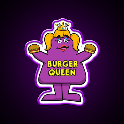 Burger Queen Fast Food Led Neon Sign For Burger Place Rgb Color - Shineneon