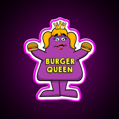 Burger Queen Fast Food Led Neon Sign For Burger Place Rgb Color - Shineneon