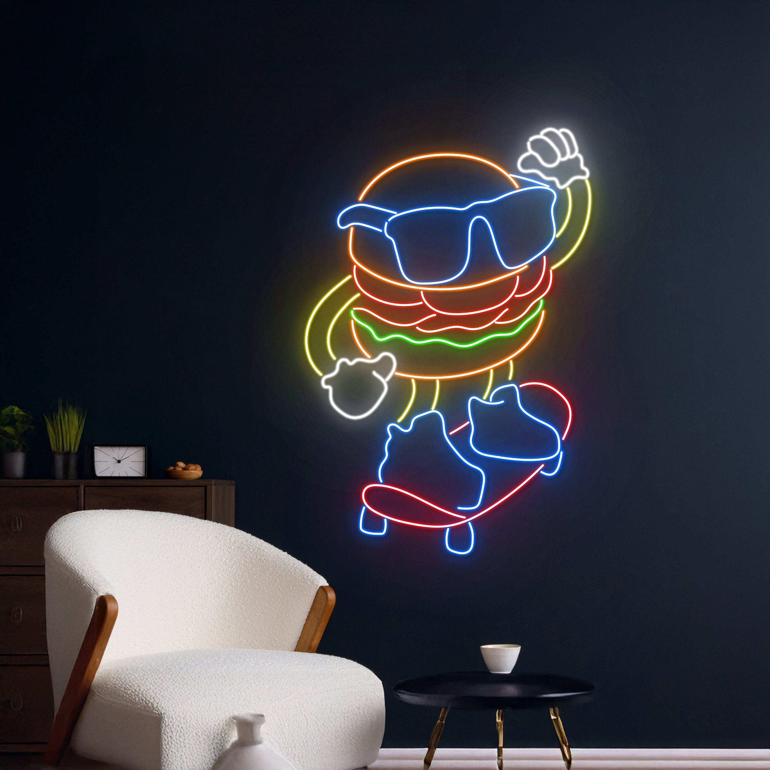 Burger Skateboarding Neon Sign | Shineneon