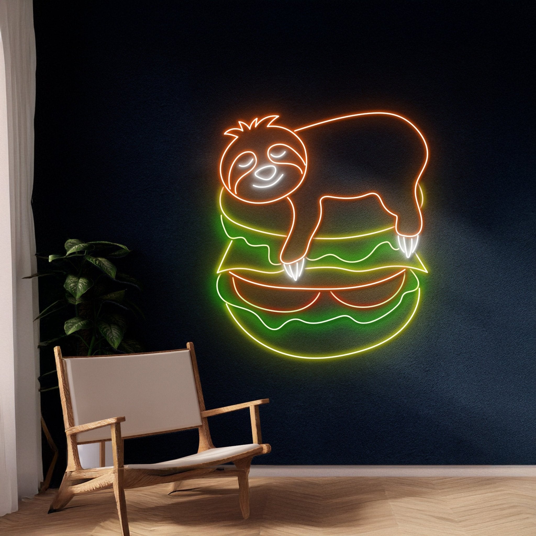 Burger Sloth Neon Sign - Shineneon