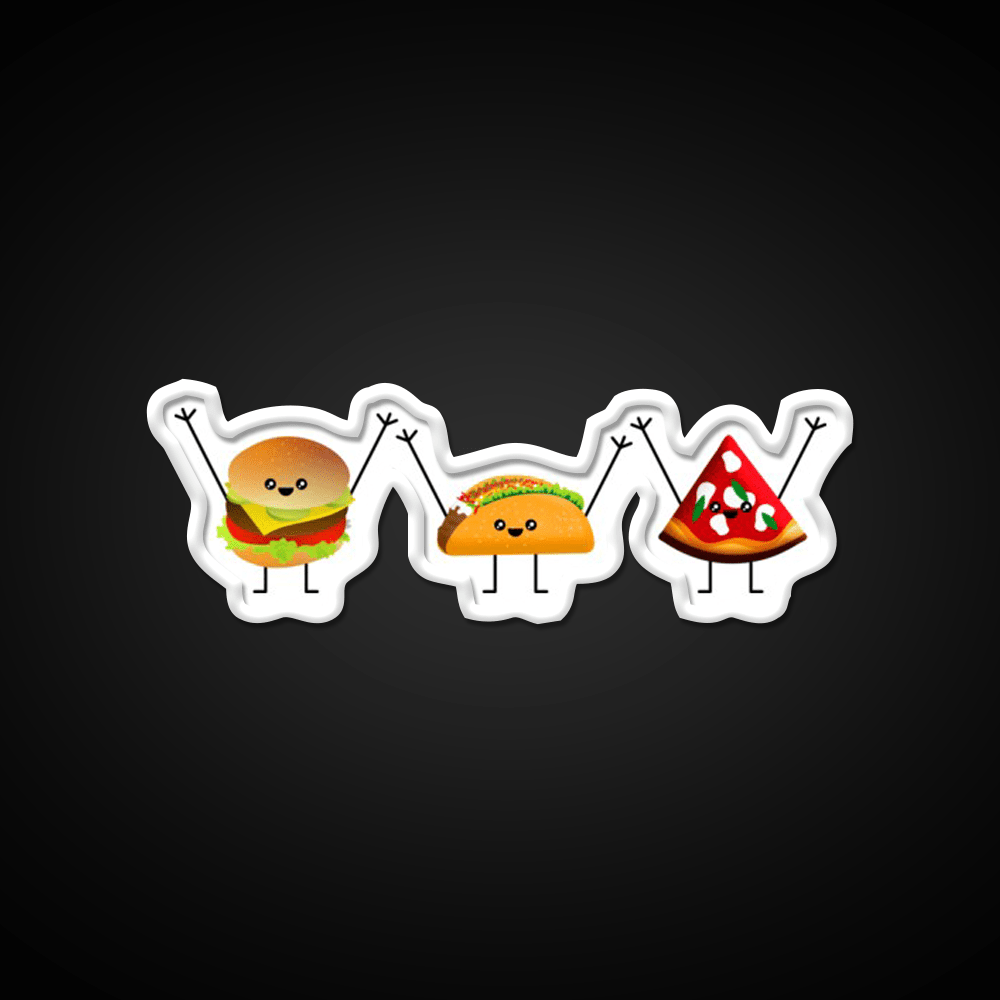 Burger Taco Pizza Best Friends Taco Led Neon Sign Mexican Food Sign Rgb Color - Shineneon