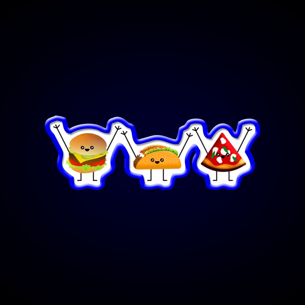Burger Taco Pizza Best Friends Taco Led Neon Sign Mexican Food Sign Rgb Color - Shineneon