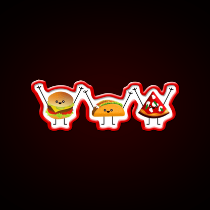 Burger Taco Pizza Best Friends Taco Led Neon Sign Mexican Food Sign Rgb Color - Shineneon